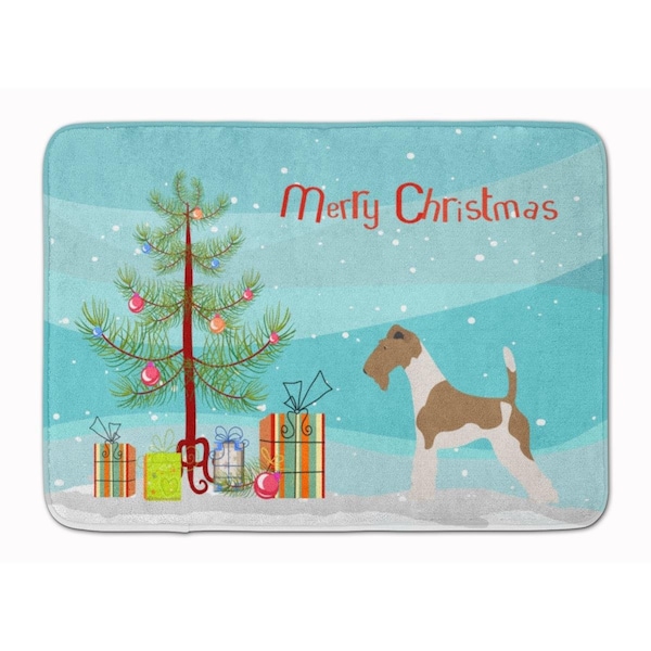Carolines Treasures Wire Fox Terrier Christmas Machine Washable Memory Foam Mat BB8446RUG - main
